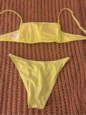Yellow Kids Two-Piece Swim Set - Bandeau Top & Bikini Bottom